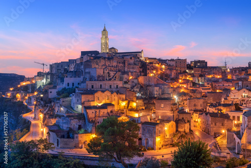 Tableau sur toile Matera, Italy ancient hilltop town in Basilicata