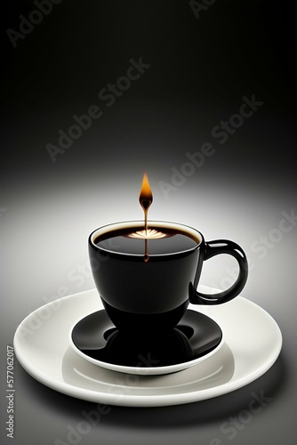 cup of coffee with smoke, coffee cup, coffee shop, coffee art, coffee illustration - Generative AI