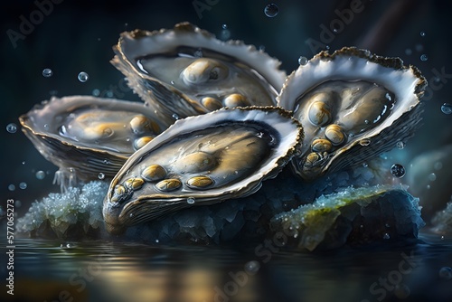oysters created using AI Generative Technology
