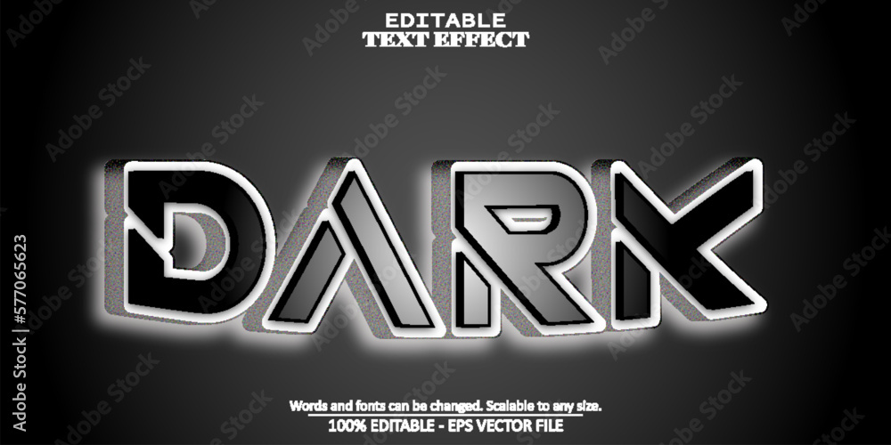 Obraz premium dark text effect, editable black and shine text style