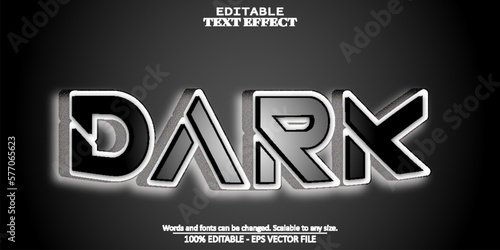 dark text effect, editable black and shine text style