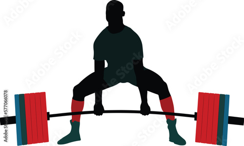 powerlifter exercise barbell deadlift in powerlifting