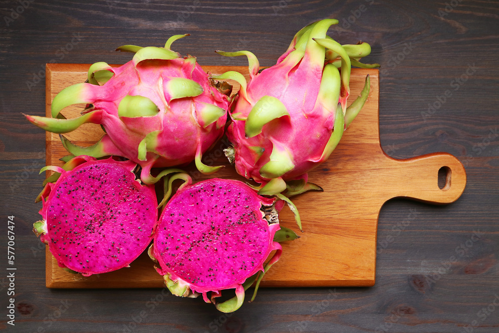 Gorgeous Red Peel and Flesh Dragon Fruits also Called Pink Pitaya or Strawberry Pear Gorgeous Red Peel and Flesh Dragon Fruits also Called Pink Pitaya or Strawberry Pear