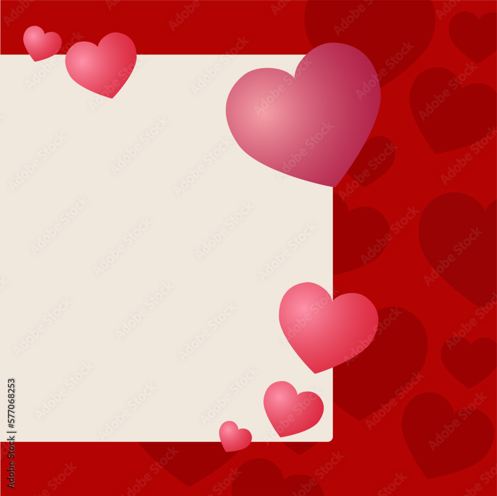 Valentine card with hearts illustration 