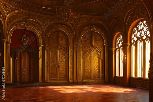 Wallpaper Mural Oil Paint of A realistic fantasy interior of the royal palace