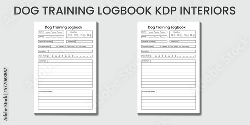 Dog Training logbook 2023-2024 KDP interior size (6"x9") designs