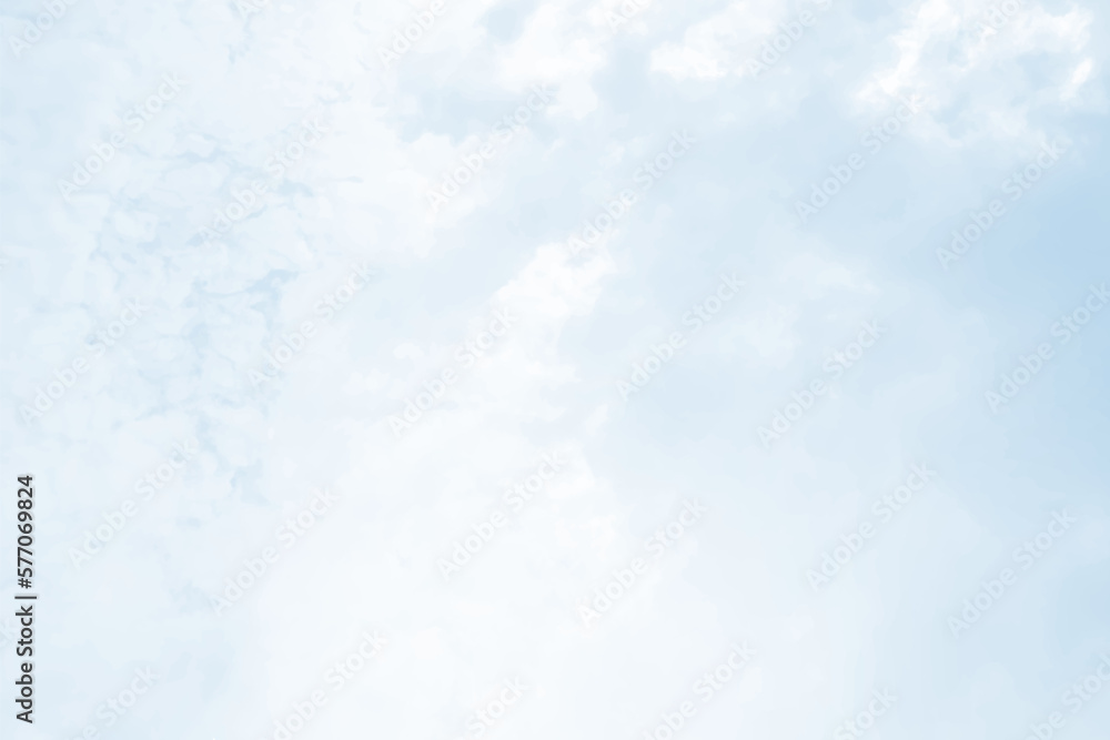 Obraz premium Blue watercolor sky and clouds. Light vector background. Abstract summer texture. Blue cloudy watercolour background. Pastel color sky and clouds