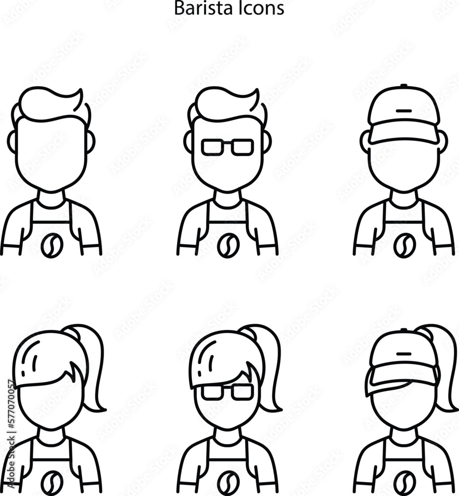barista icon isolated on white background. modern barista icon thin line outline linear barista symbol for logo, web, app, UI. barista icon isolated on white background. modern barista icon thin line outline linear barista symbol for logo, web, app, UI.