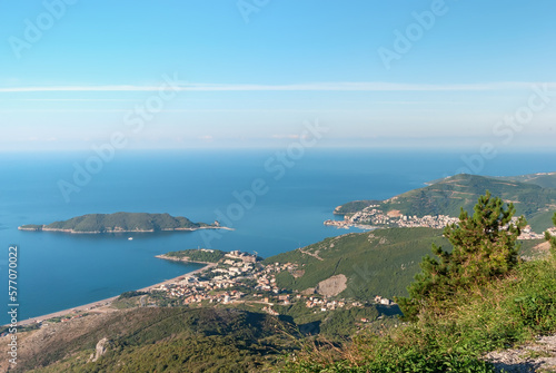 View of the Budva Riviera from the mountains, Montenegro