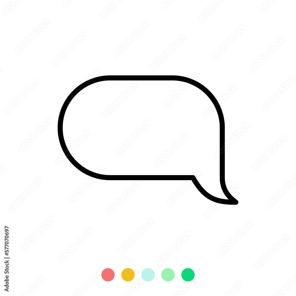 Speech bubbles linear vector element, Text balloon, Vector icon. Speech bubbles linear vector element, Text balloon, Vector icon.