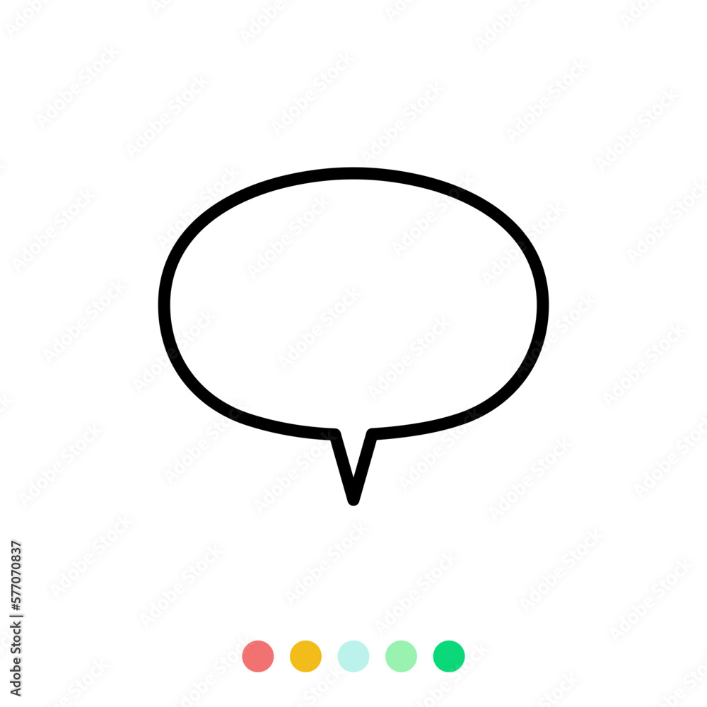 Speech bubbles linear vector element, Text balloon, Vector icon. Speech bubbles linear vector element, Text balloon, Vector icon.