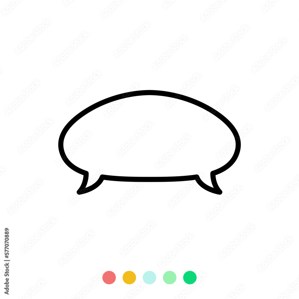 Speech bubbles linear vector element, Text balloon, Vector icon. Speech bubbles linear vector element, Text balloon, Vector icon.