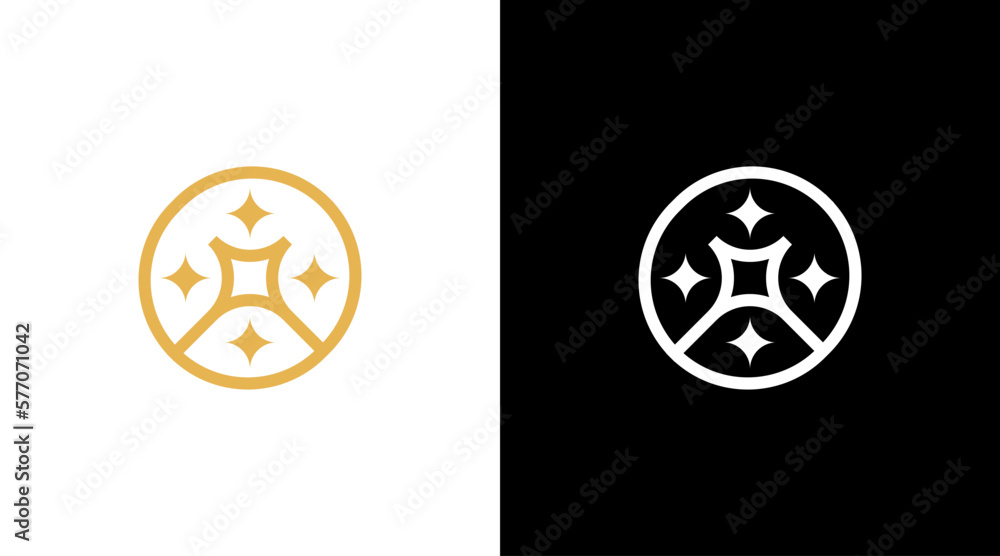shiny elegant circle logo salon jewelry boutique icon Design template shiny elegant circle logo salon jewelry boutique icon Design template