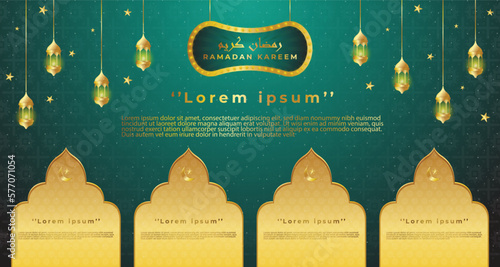 Ramadan kareem greetings colorful banner illustration, vector background