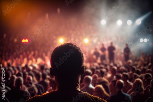 Audience Enjoying Music Festival. Generative AI