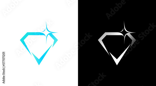 shining diamond logo jewelry icon Design template