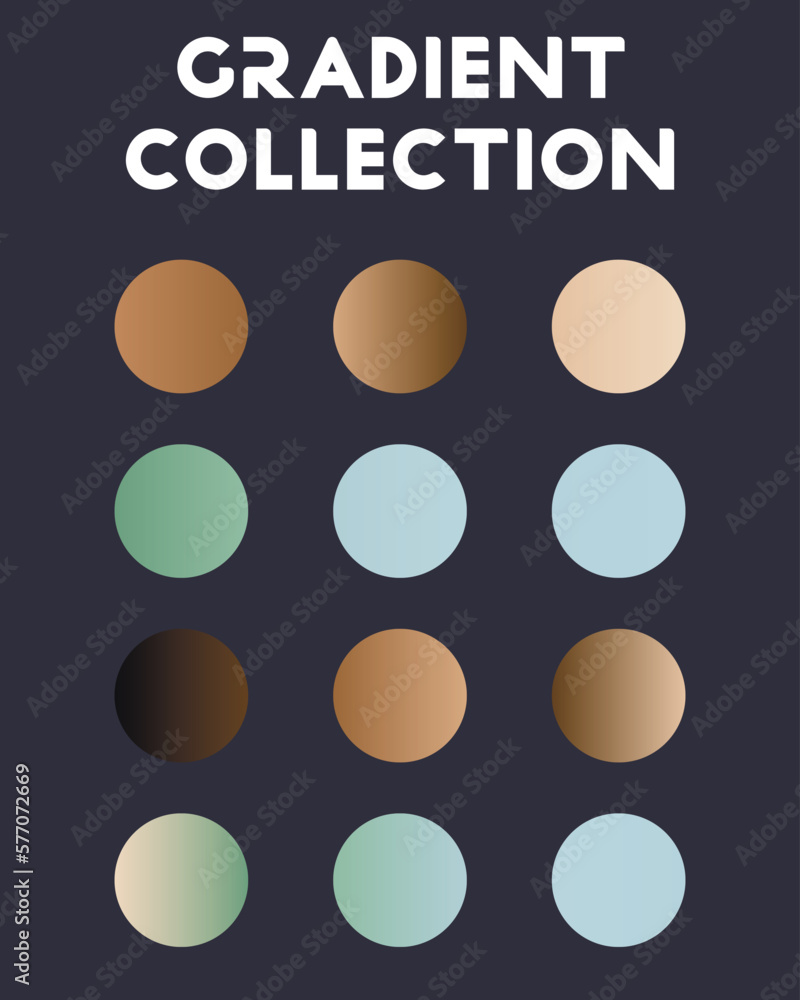 A set of color combinations. Collection of gradients. Vector illustration