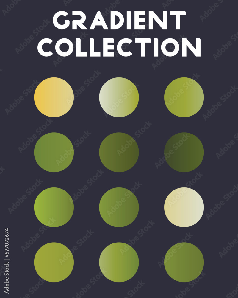 A set of color combinations. Collection of gradients. Vector illustration