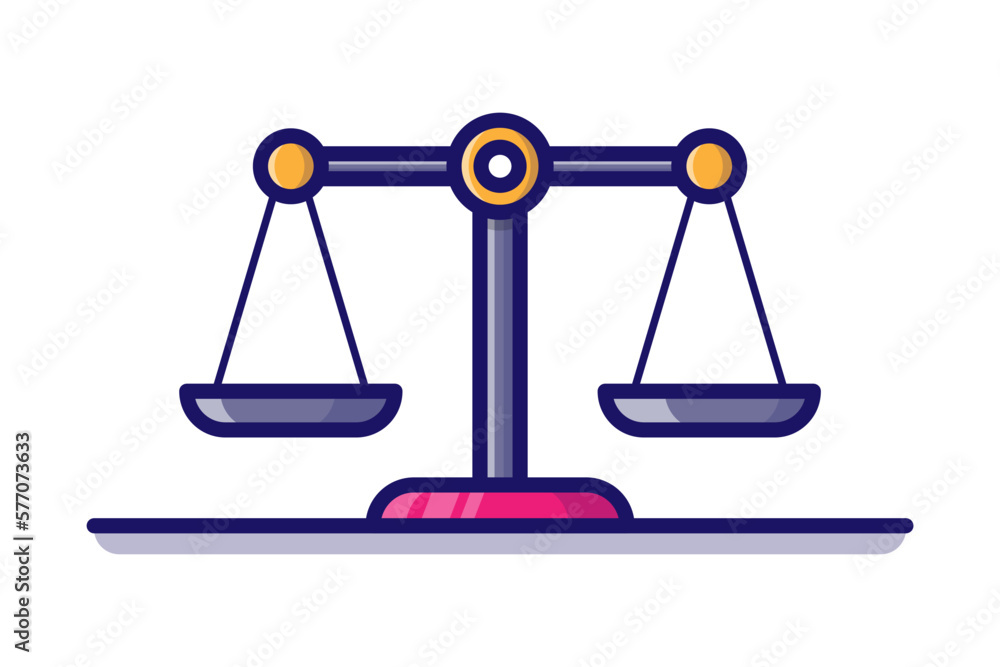 Illustration of a scale comparison cartoon vector icon white background Illustration of a scale comparison cartoon vector icon white background
