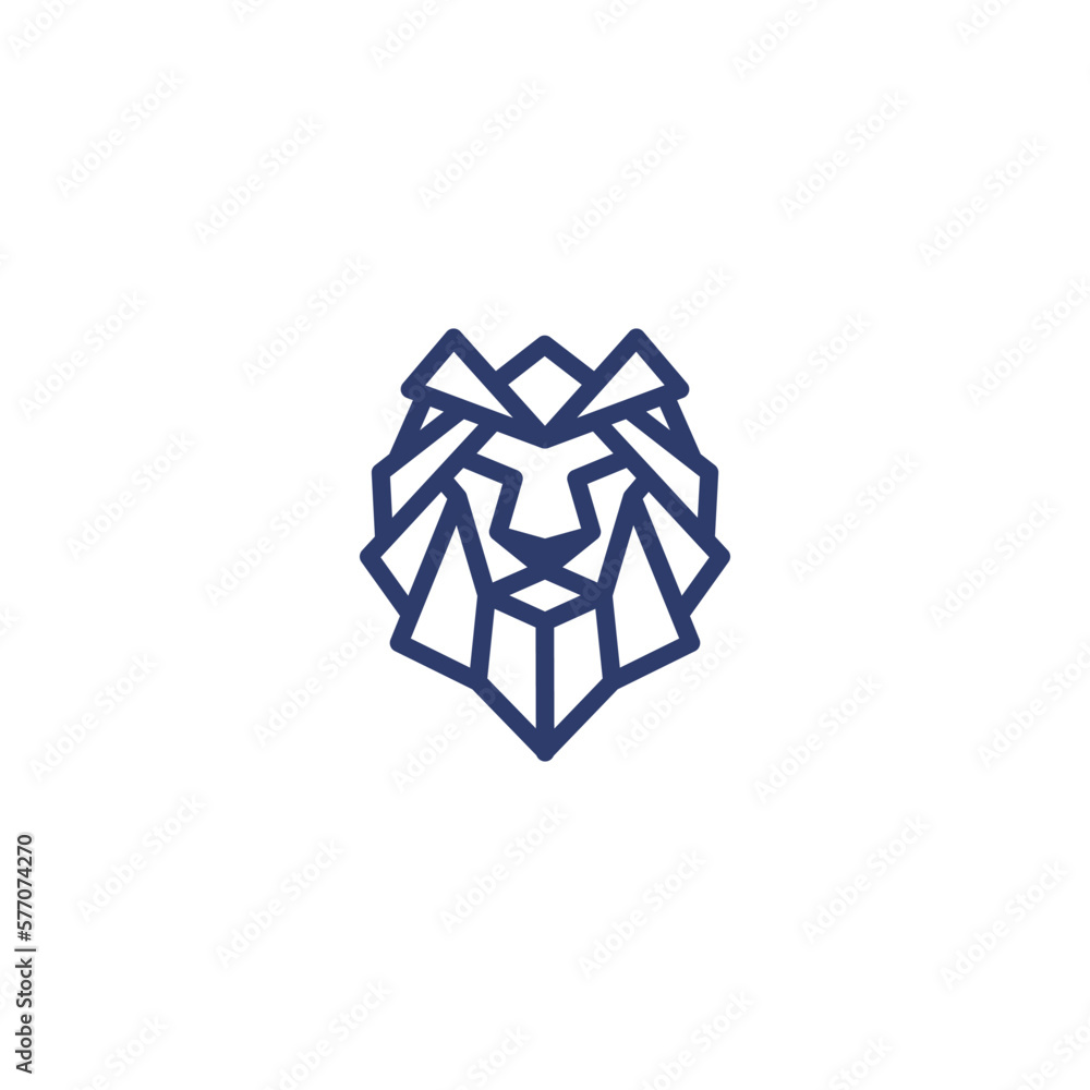 Lion King Abstract Logo - Polygonal Lion Head Vector
