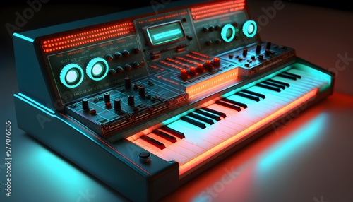 synthesizer created using AI Generative Technology photo
