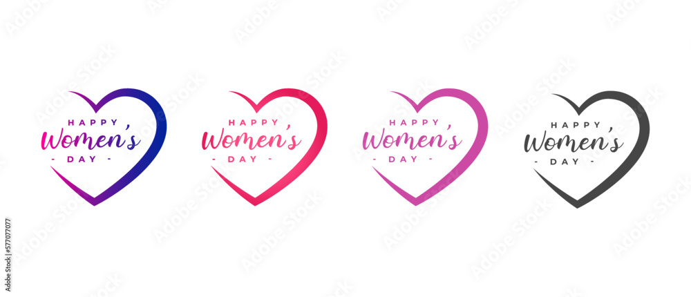 Abstract happy women's day logo, happy women's day, love vector logo design, pink color, red color, black color logo design