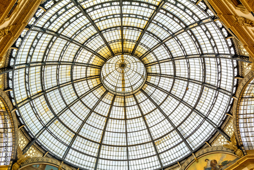 Glass dome of Galleria Vittorio Emanuele in Milan  Italy