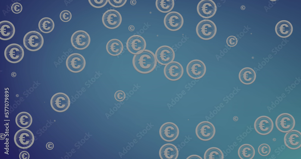 Image of data processing over euro symbols Image of data processing over euro symbols