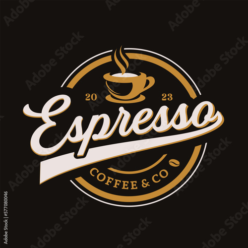 Vintage coffee shop logo template