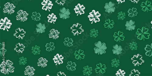 Clover set, Saint Patricks Day, hand drawn illustrations.	
