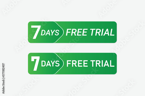 7 Days free trial button design. 
