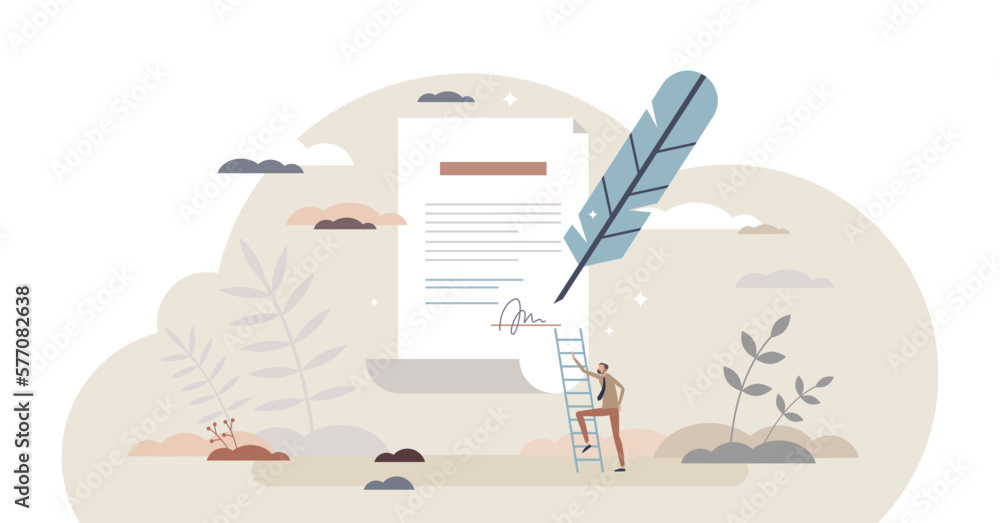 Constitution document with signature on official paper tiny person ...