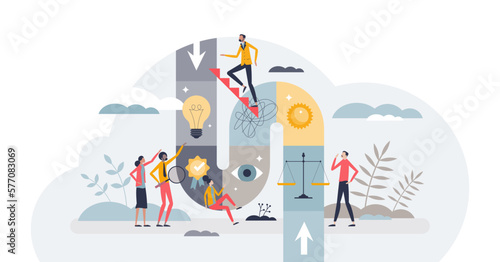 Psychology research and methods application for therapy tiny person concept, transparent background. Emotional feelings understanding.