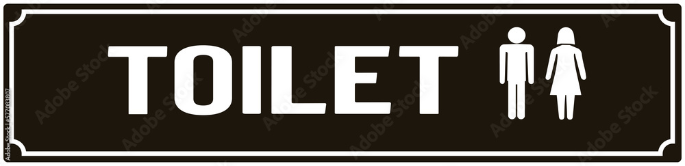 A sign indicating the toilet for men and women A sign indicating the toilet for men and women