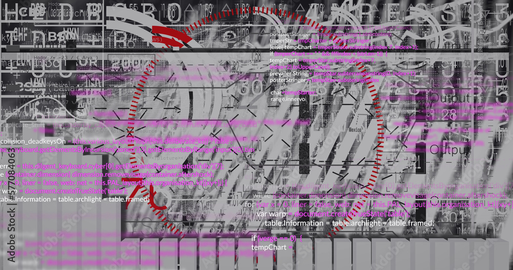 Image of scope scanning and data processing on black background