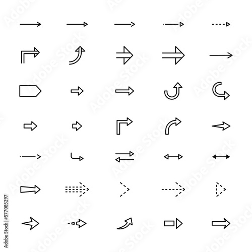 Collection of simple arrow icon design