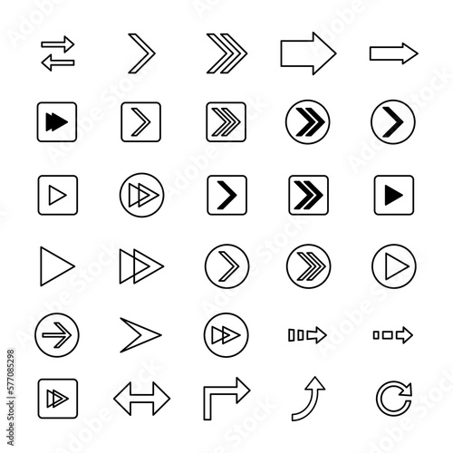 Set of modern arrow icon