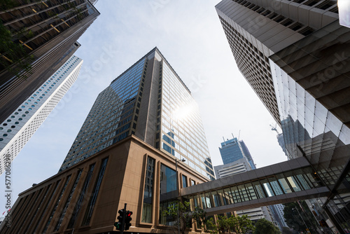 modern office building in hong kong china