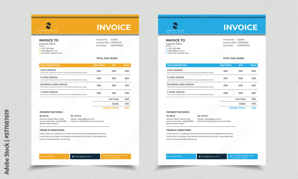 Minimal simple invoice template, Quotation template, Vector invoice. Minimal simple invoice template, Quotation template, Vector invoice.