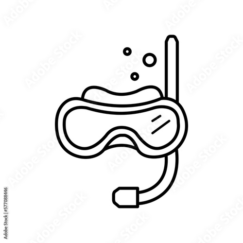 Icon Mask and Snorkel. related to Thailand symbol. line style. simple design editable. simple illustration. simple vector icons.