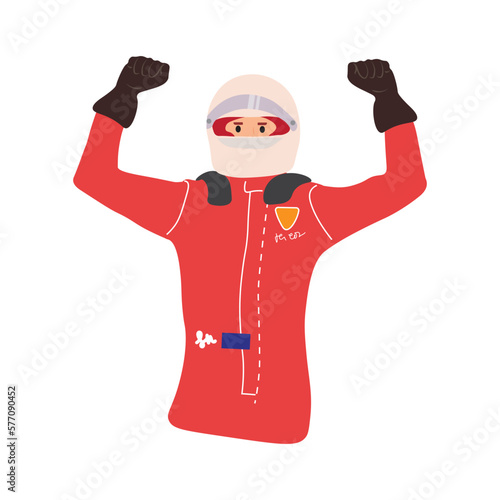 Vector illustration of f1 driver in helmet