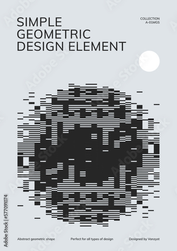 Poster template graphic design in Brutalism style. Vector cover