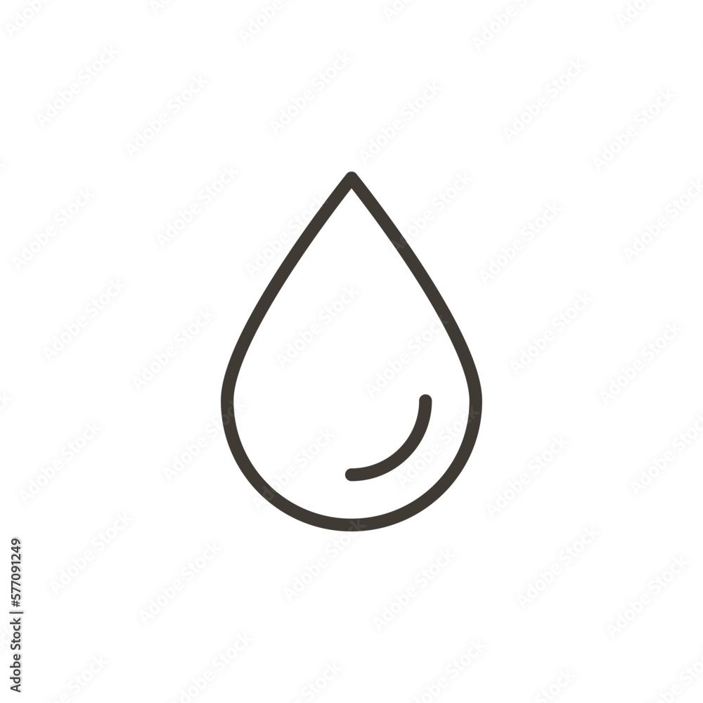 Simple liquid drop vector thin line icon. Minimal outline illustration symbol for water or oil concepts. Simple liquid drop vector thin line icon. Minimal outline illustration symbol for water or oil concepts.