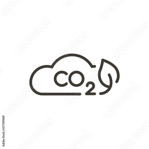 co2 emissions. Vector thin line icon outline illustration linear stroke design. carbon dioxide pollution. environmental awareness