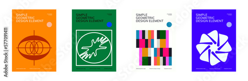 Poster template graphic design in Brutalism style. Vector cover