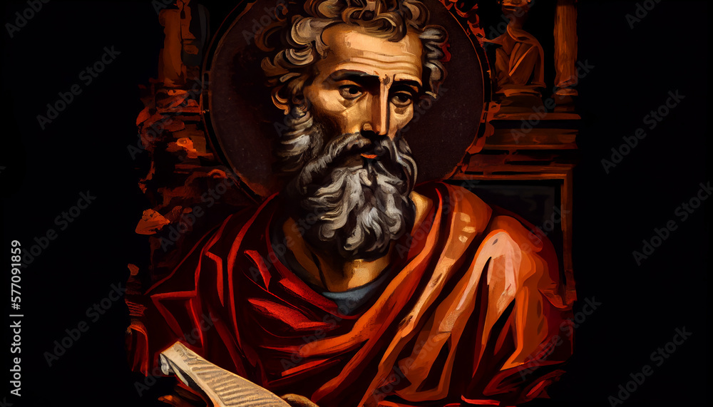 Saint James Apostle of Christ Colored Illustration. Generative Ai. James the Great. Holy Elder James.