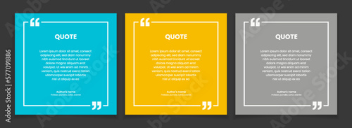 3D bubble testimonial banner, quote, infographic. Social media post template designs for quotes. Empty speech bubbles, quote bubbles and text box. Vector Illustration EPS10.