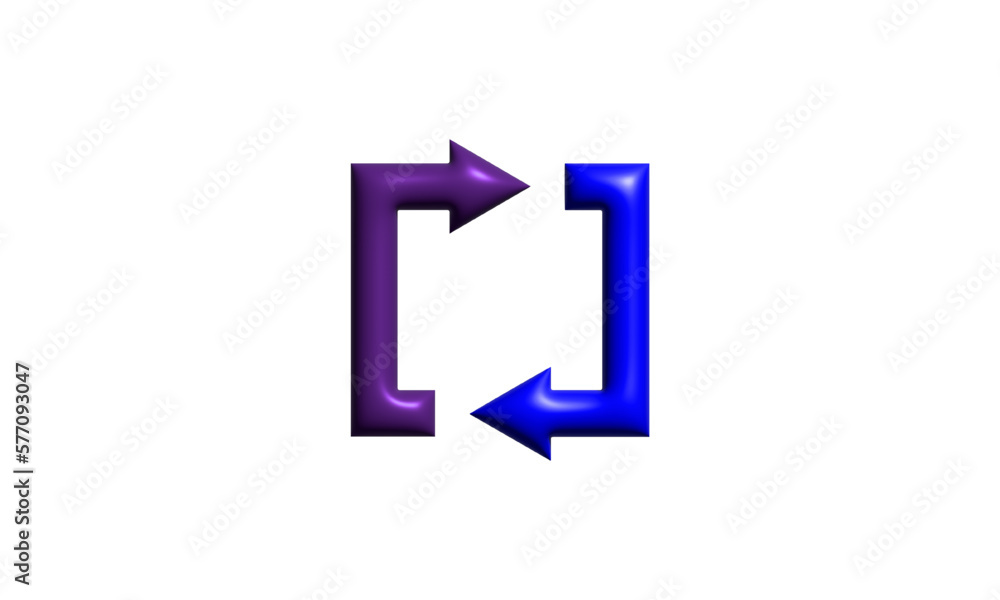 3d arrow icon on white background 3d arrow icon on white background