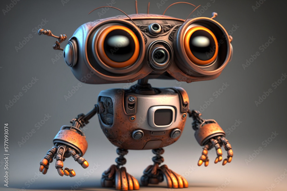 A Cute and Adorable 3D Robot with frendly welcoming look. Ai generated A Cute and Adorable 3D Robot with frendly welcoming look. Ai generated
