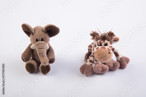 Plush elephant and girafe Assorted Props for baby photography